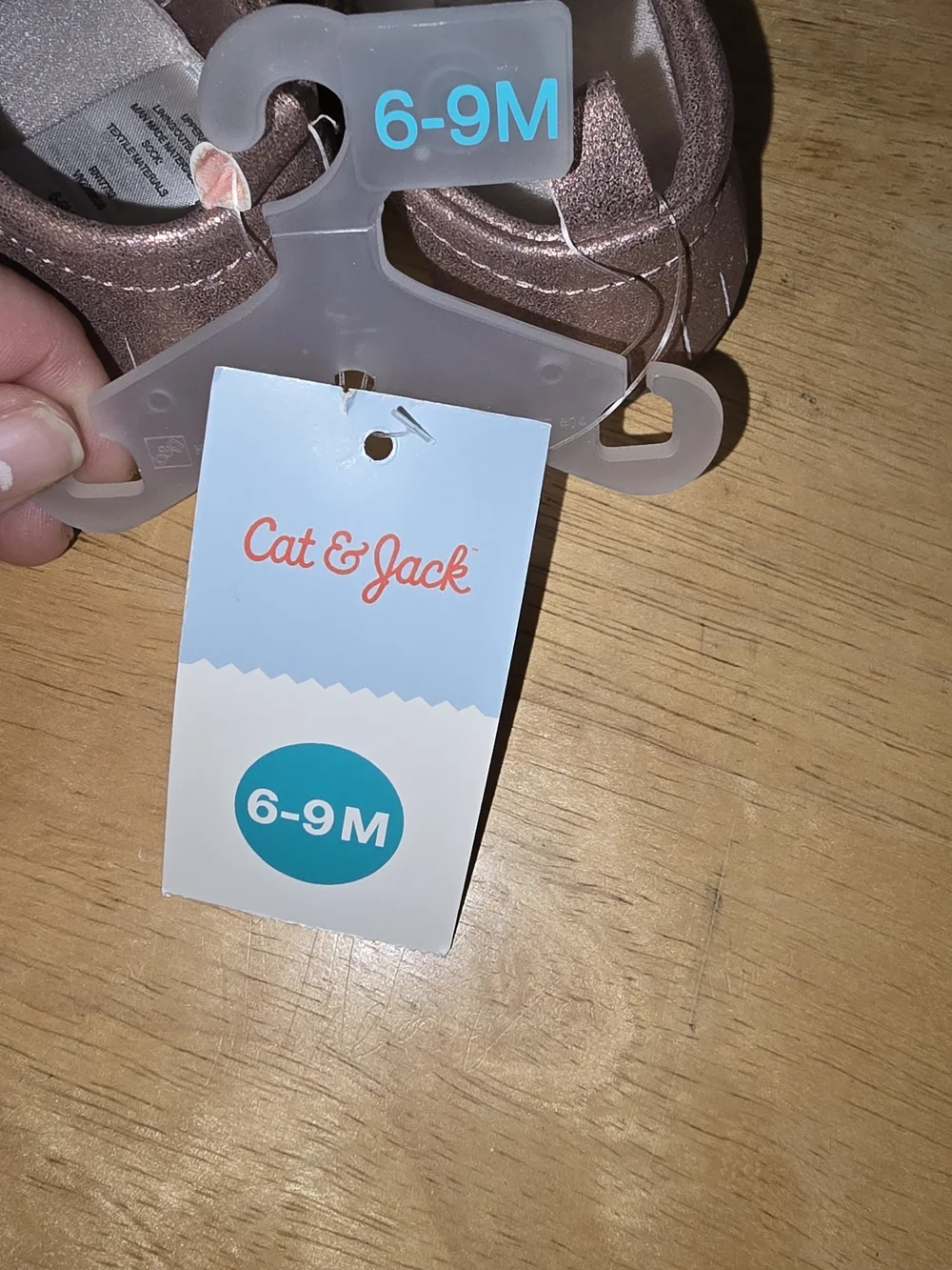 Cat & Jack Baby Moccasins 6-9M Rose Gold Metallic Fringe NWT